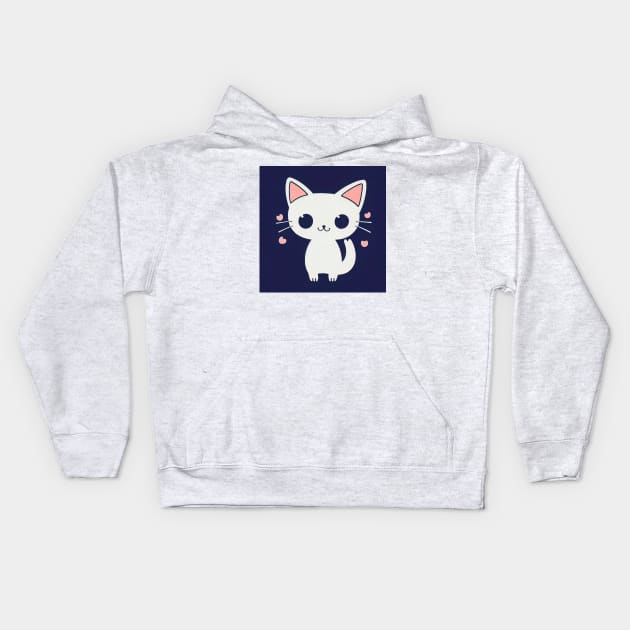 Cartoon cat character icon logo Kids Hoodie by DyeruArt